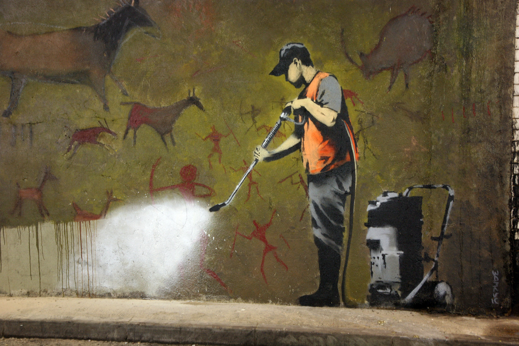 Banksy graffiti removal mural
