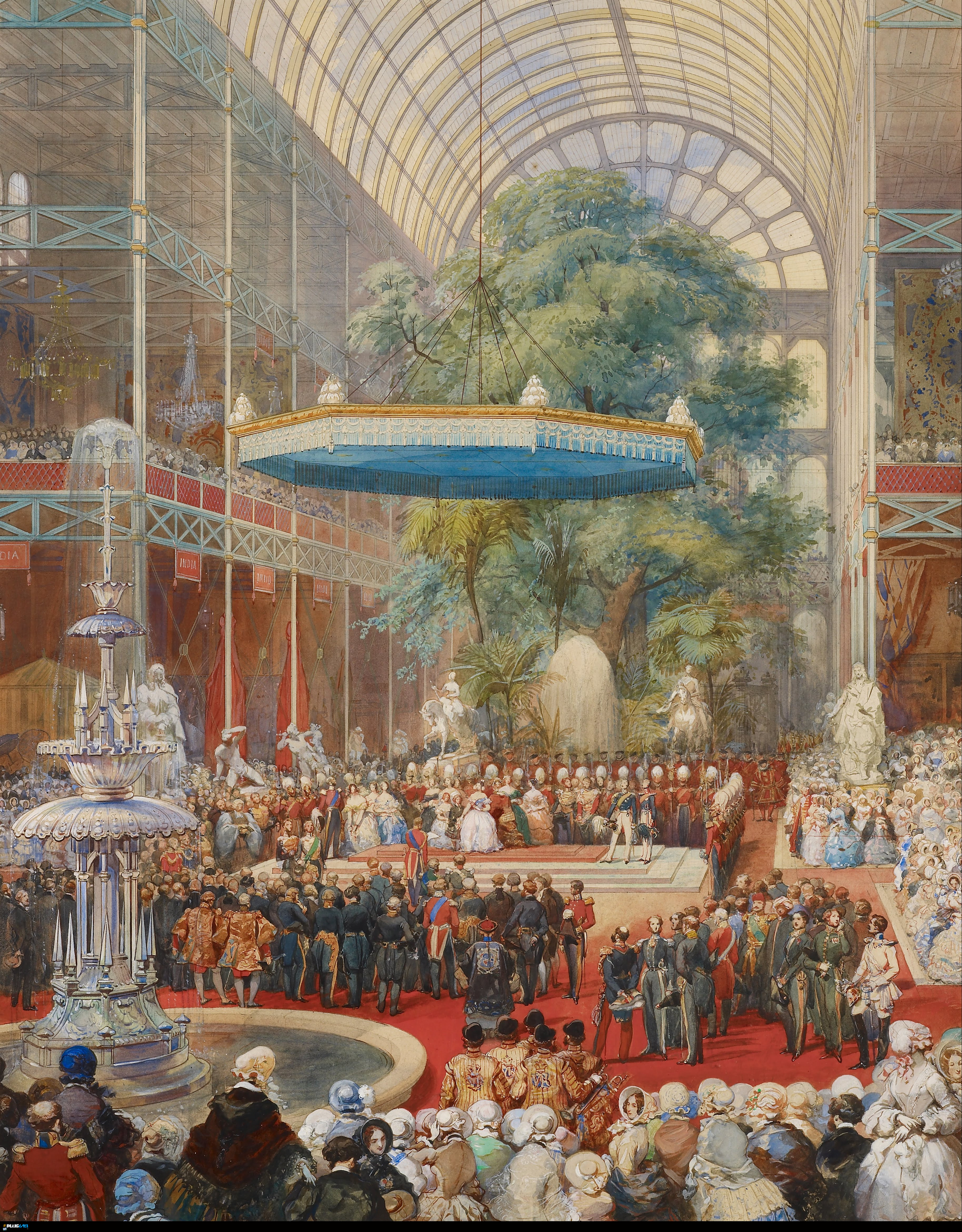 Wallpaper - Eugène Louis Lami - Opening of the Great Exhibition, 1 May 1851