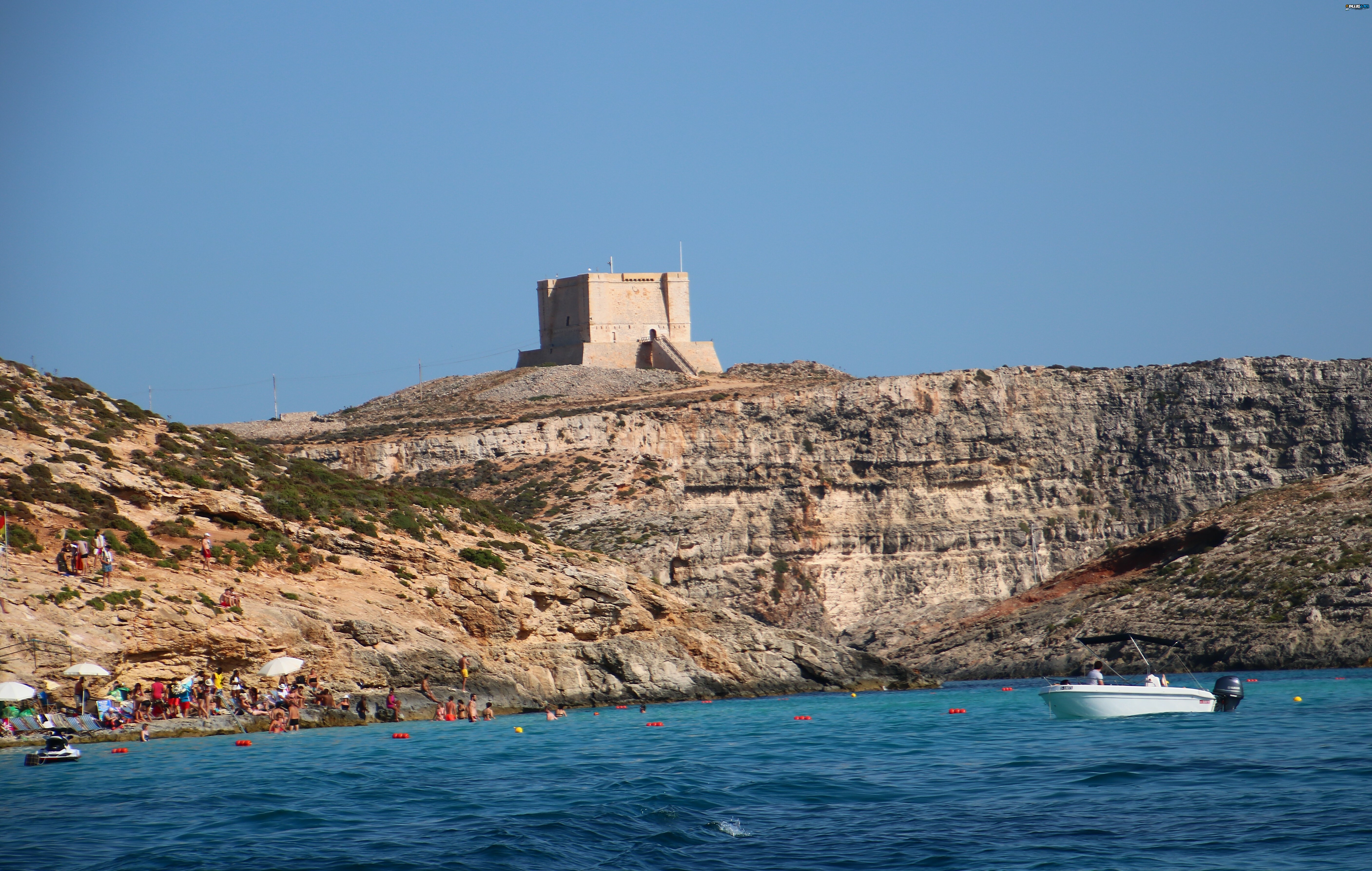 Forts and Castles on Malta. View from the Blue Lagoon