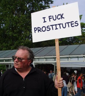Man holding a sign
