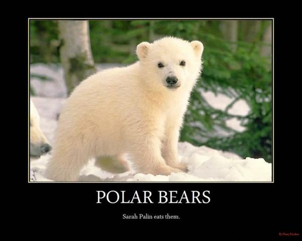 sarah palin eats polar bears