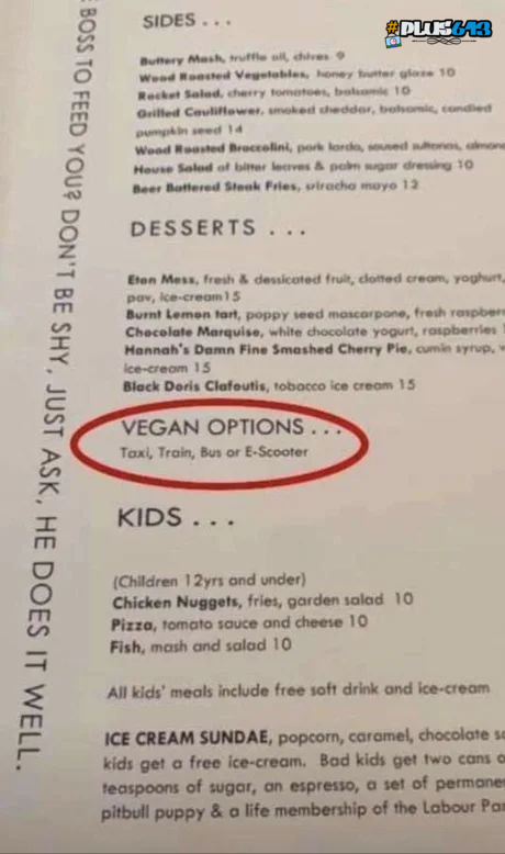 Vegan options
