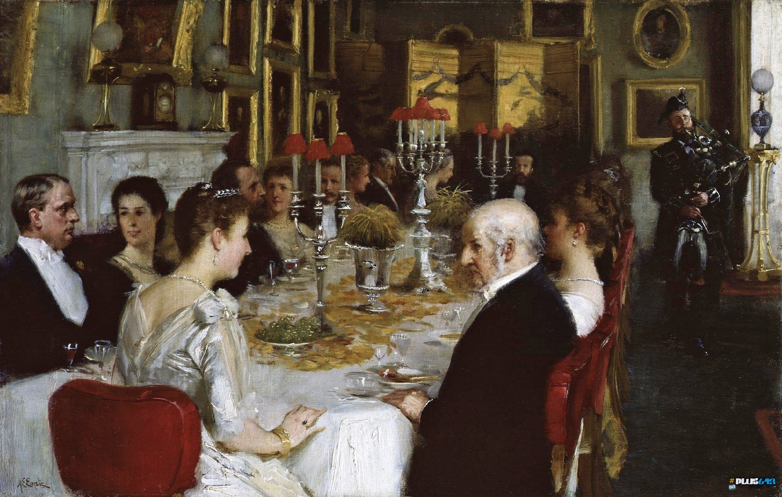 Alfred Edward Emslie (1848-1918) - Dinner at Haddo House 188