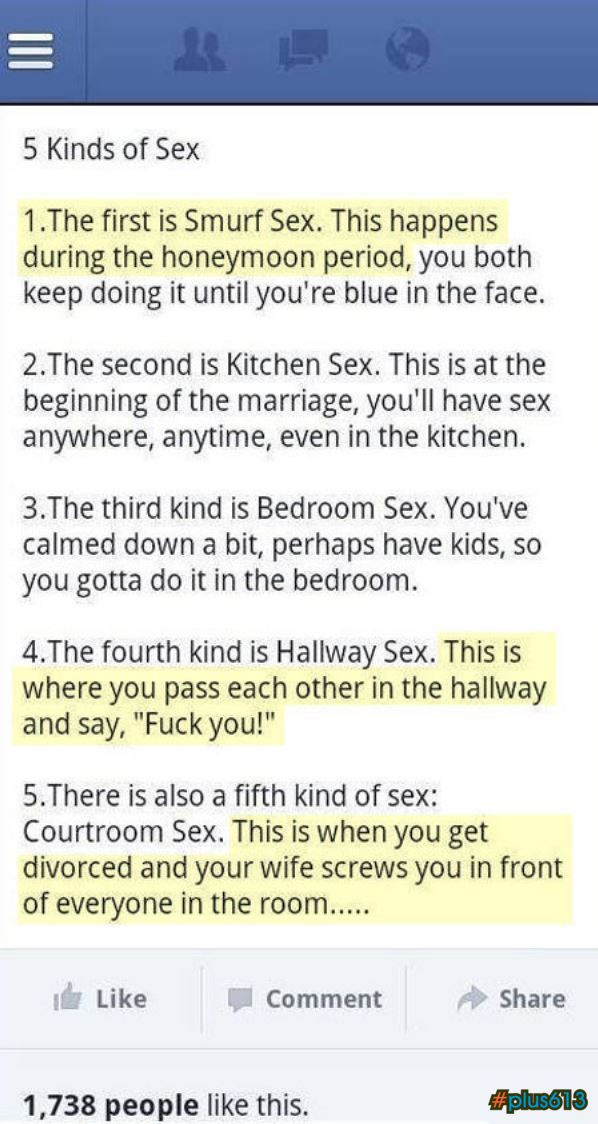 The 5 kinds of sex