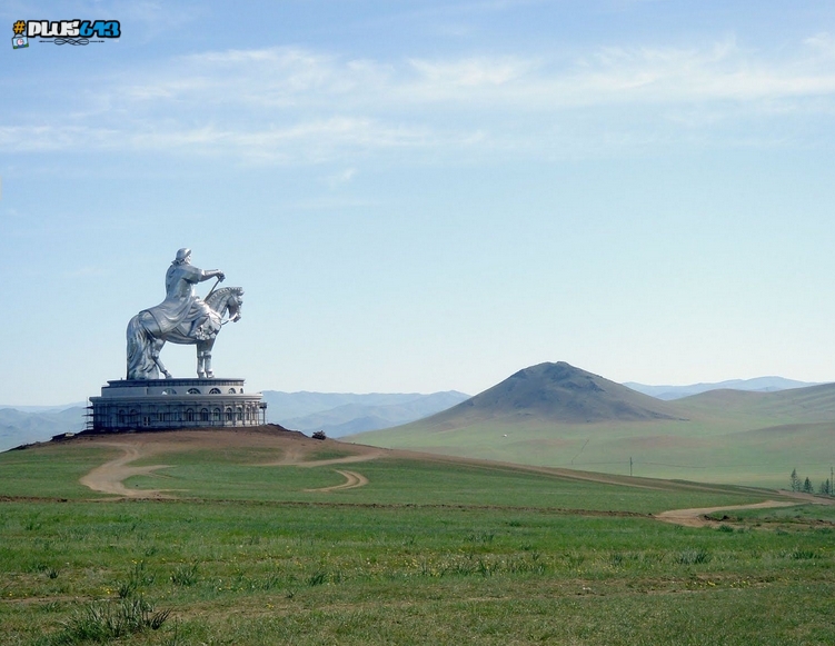 40 meter tall Genghis Khan statue on the Mongolian steppes