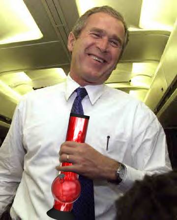 Bush takes a hit from his bong