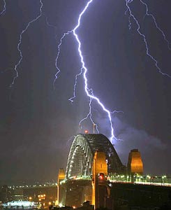 Lightning over Sydney Harbour Bridge