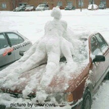 I hate it when there's F*cking snow on my car!!!!!