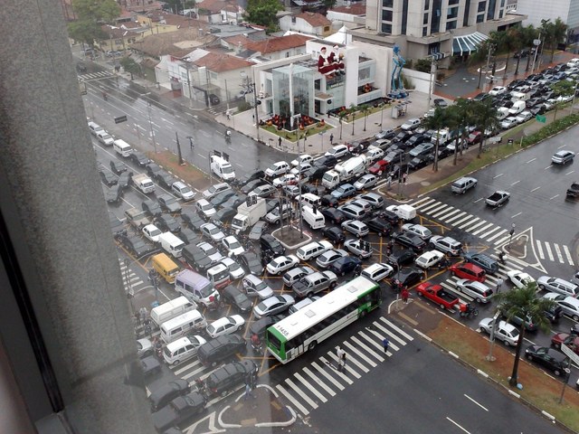 The definition of traffic gridlock
