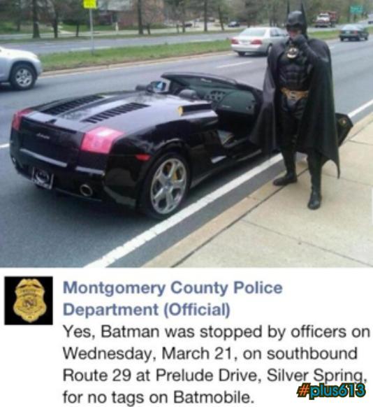 Batman stopped by Police
