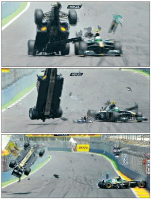 Mark Webber walks away unhurt from massive crash, European Grand Prix, Spain