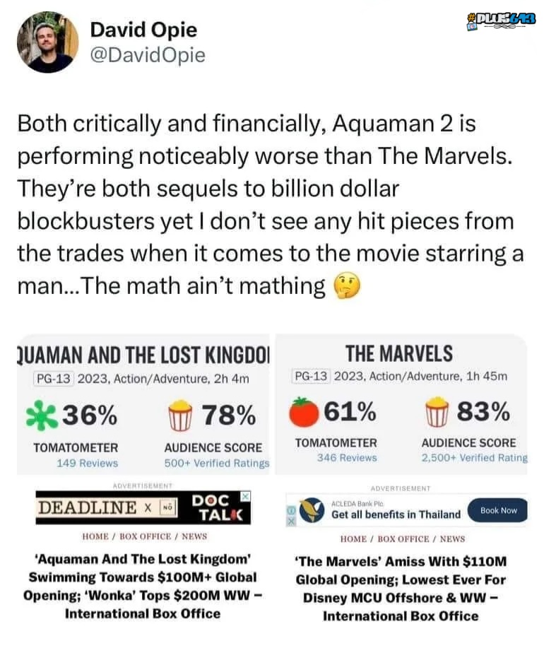 Aquaman vs the Marvel's 