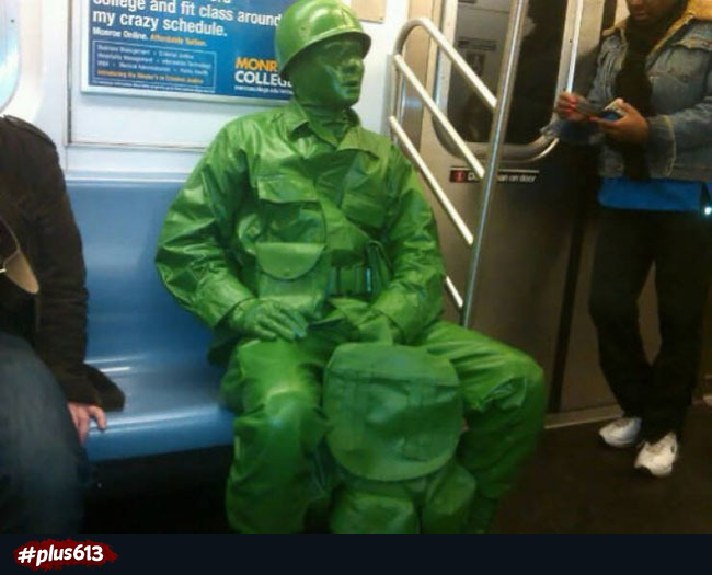 Army on patrol on our trains