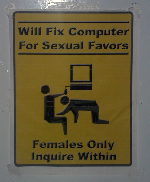 Will fix computer for sexual favours