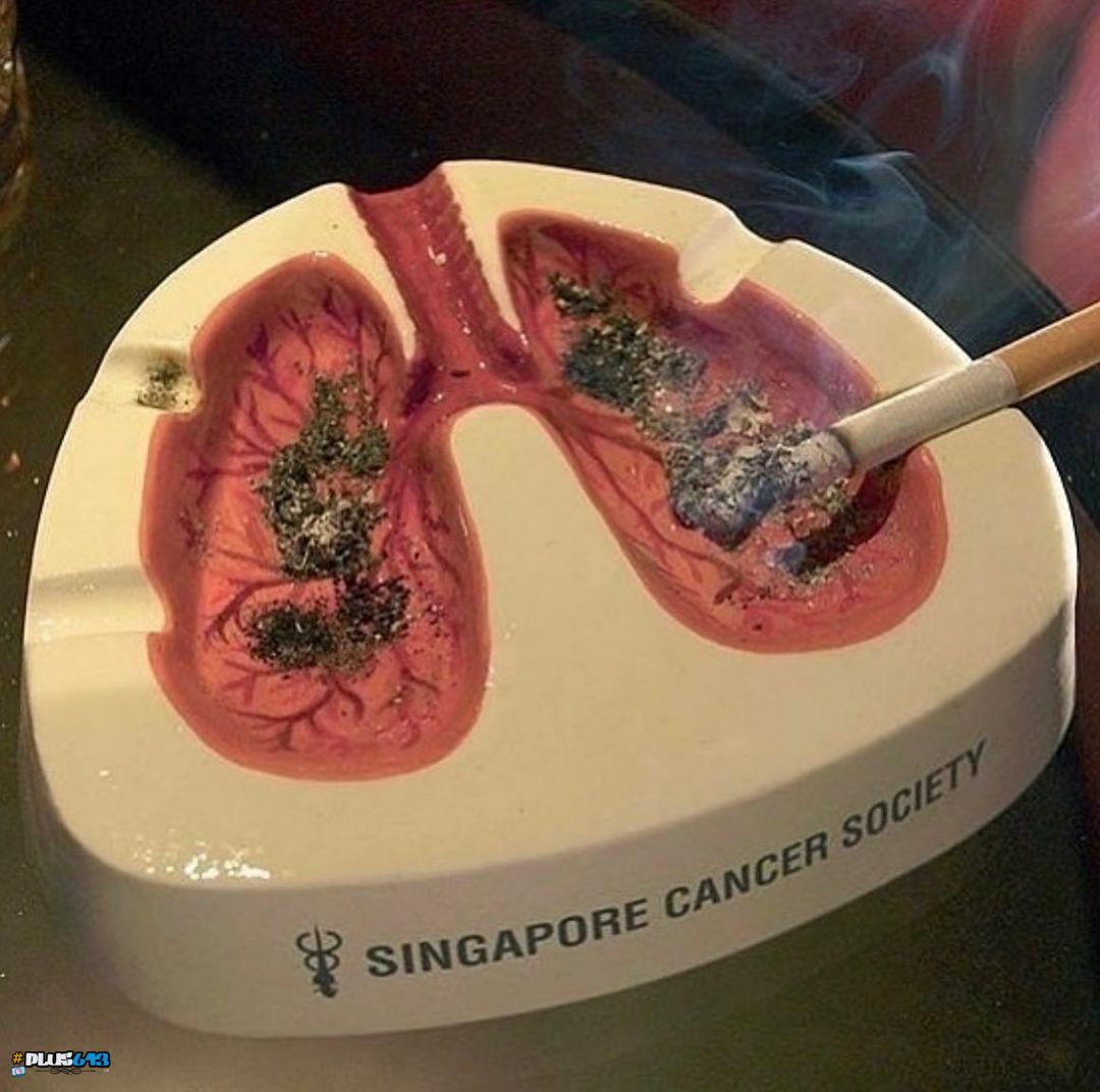 Ashtray at a cancer research facility