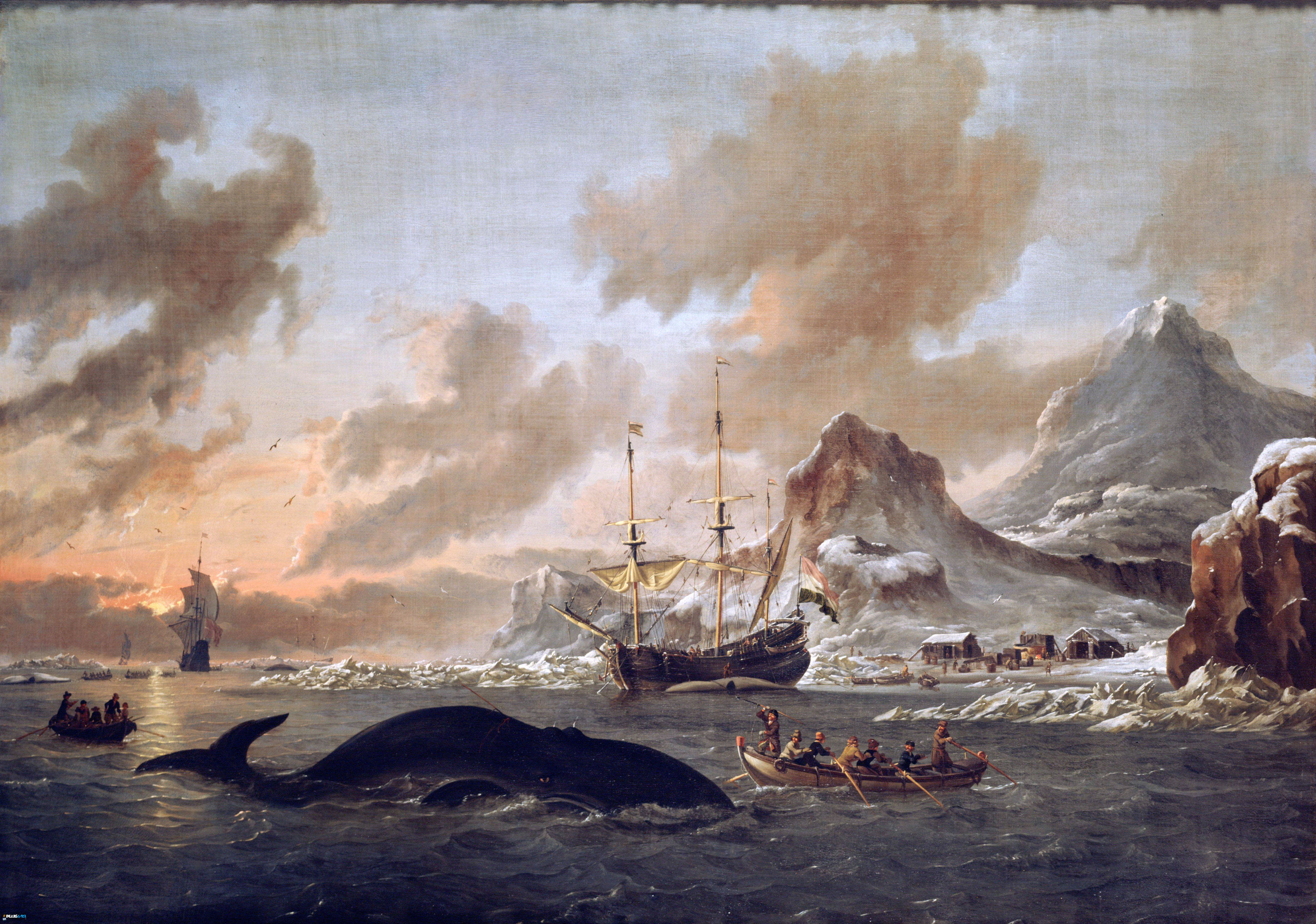 Abraham Storck (1644- 1708) Dutch whalers near Spitsbergen, 1690