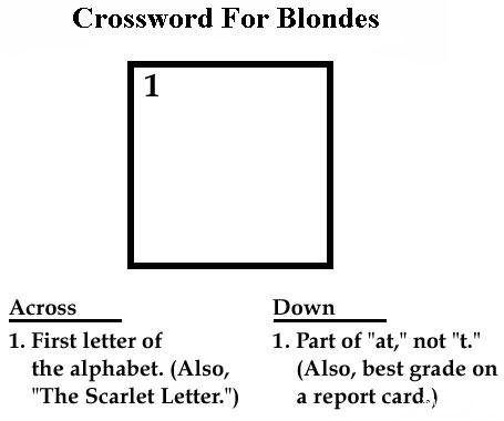 Crossword Puzzle for blondes