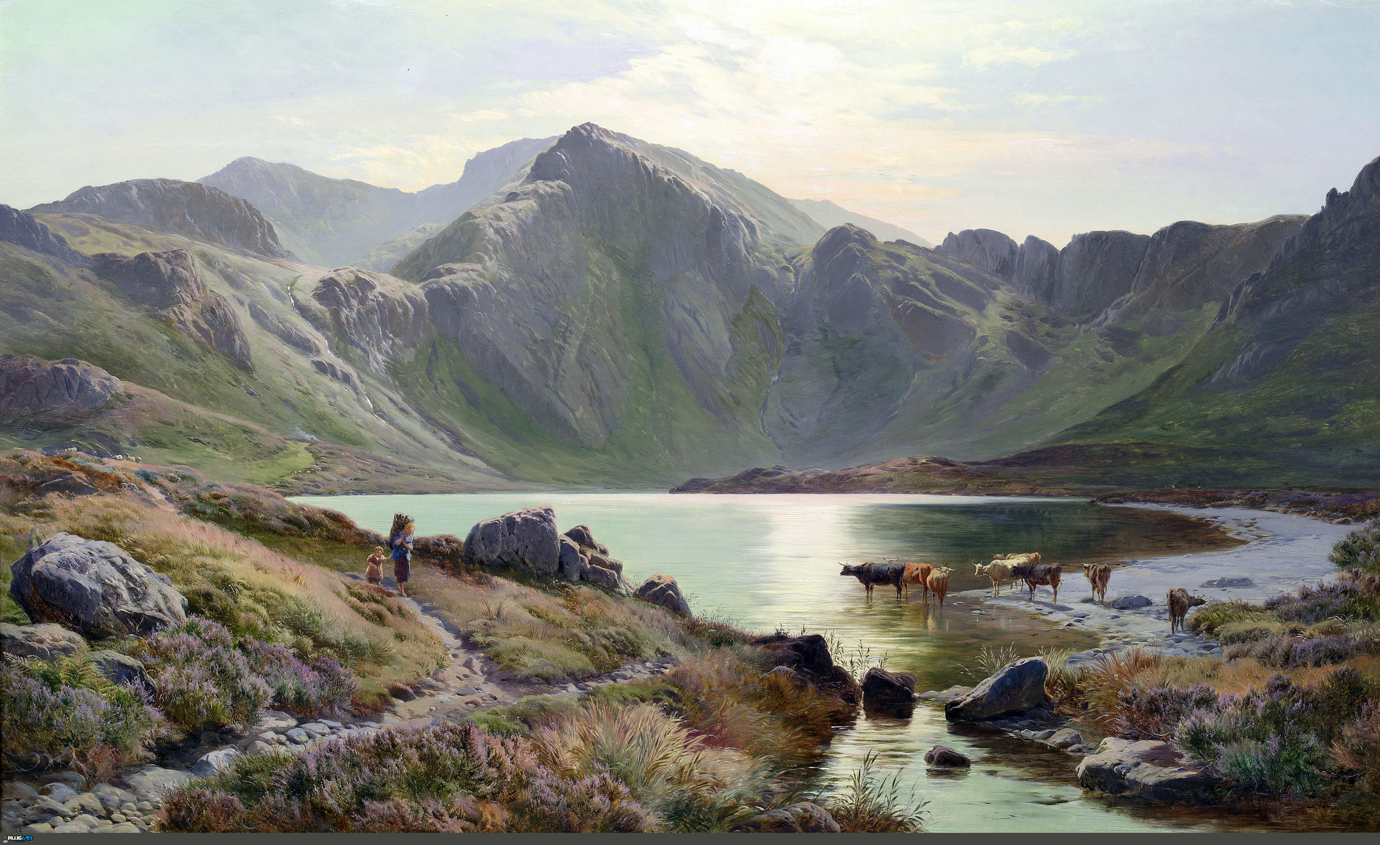 Wallpaper - Sidney Richard Percy, England (1822 - 1886) - Llanberis, North Wales