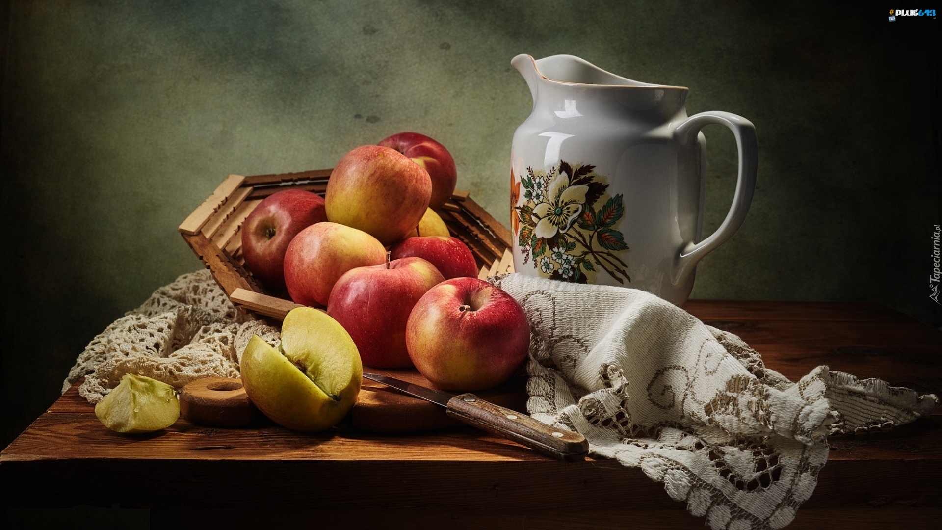 Wallpaper - Apples In A Basket, study in still art