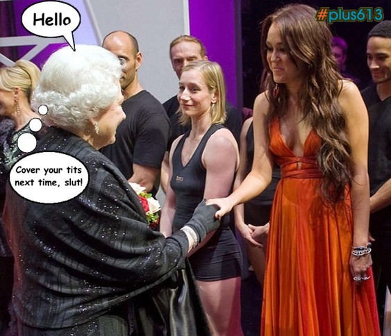 Miley Cyrus meets Queen Elizabeth