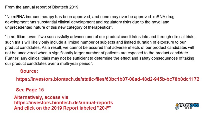 mRNA BioNtech investor info - they knew how bad it is