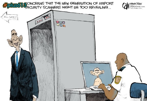 Obama goes through Airport Security