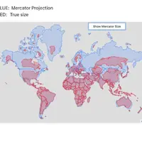 Mercator vs true size map adopted by the UN