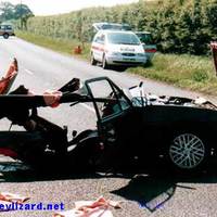 My car crash it was a Ford Fiesta XR2 story at my site: www.greylizard.net