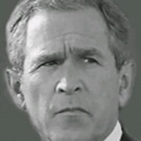 Hiding behind Bush's mask