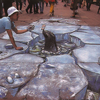 chalk on pavement