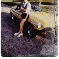 my '76 mgb, and my smokin rainbow shorts baby