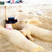 Diving in sand goatse