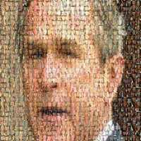 Photomosaic of all the dead americans bush has sent over to his illegal war