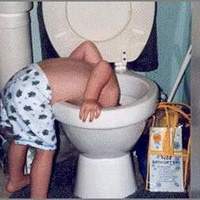 It's the magnificent Toilet Boy's disappearing trick!