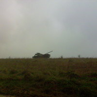 destroyed tank on salisbury plain