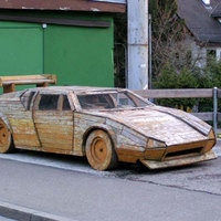 Wooden sports car