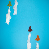 Jet plane lollies (sweets/candy) and candy floss (cotton candy/fairy floss)