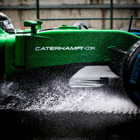 Caterham F1 in the rain