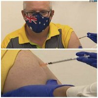 Faking taking mRNA - Australia's Prime Minister Scott Morrison