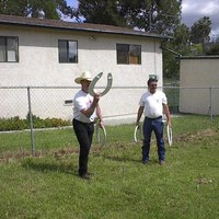 Rednecks playing horseshoes during the NASCAR offseason.