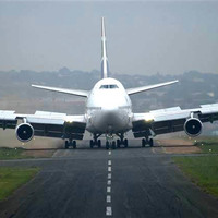 This airport's runway is 50ft wide, the 747's footprint is 42 feet wide.