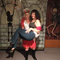 Kim carrying Lisa