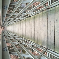 old bridge out on a hiking trail