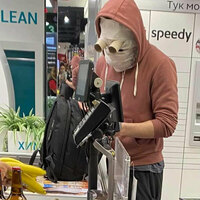 wearing a mask