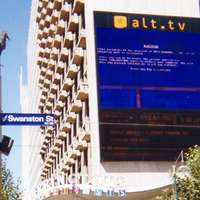 Crashed big screen TV in Melbourne city centre