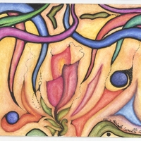 Faces (water color pencils and ink on paper) by Mkcerusky