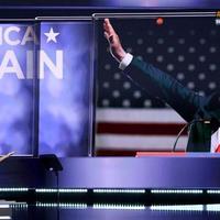 Laura Ingraham saluting Trump