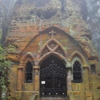 Hidden until close - church carved in rock