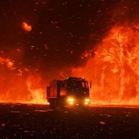lone fire truck