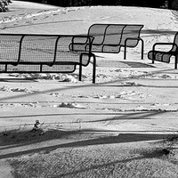 which way's the bench on left facing?